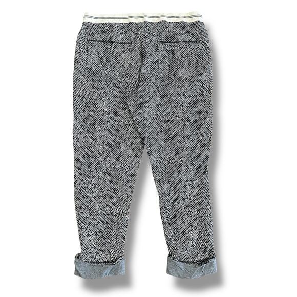 Anthropologie Tiny Pants L Black White Print Cotton Boho Cuffed Cropped - Picture 6 of 12